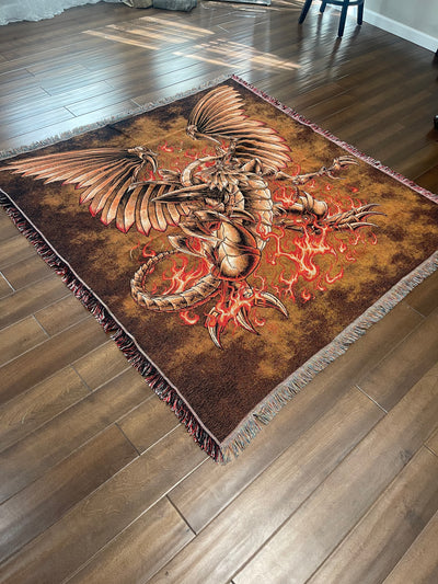 WINGED DRAGON TAPESTRY/BLANKET